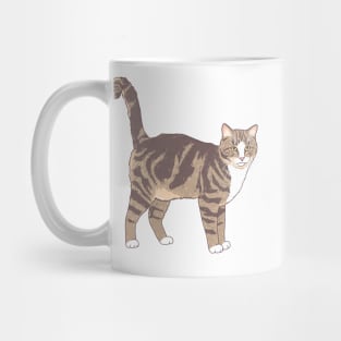 Brown and White Tabby Cat Mug